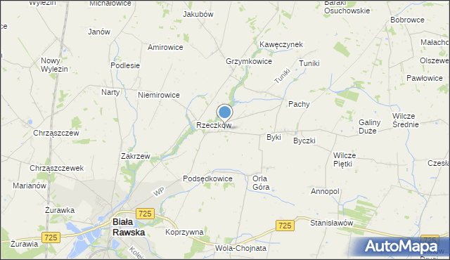 mapa Dańków, Dańków gmina Biała Rawska na mapie Targeo